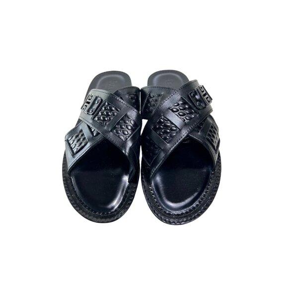 Jacob Black Men’s Italian Leather Sandals Shoes